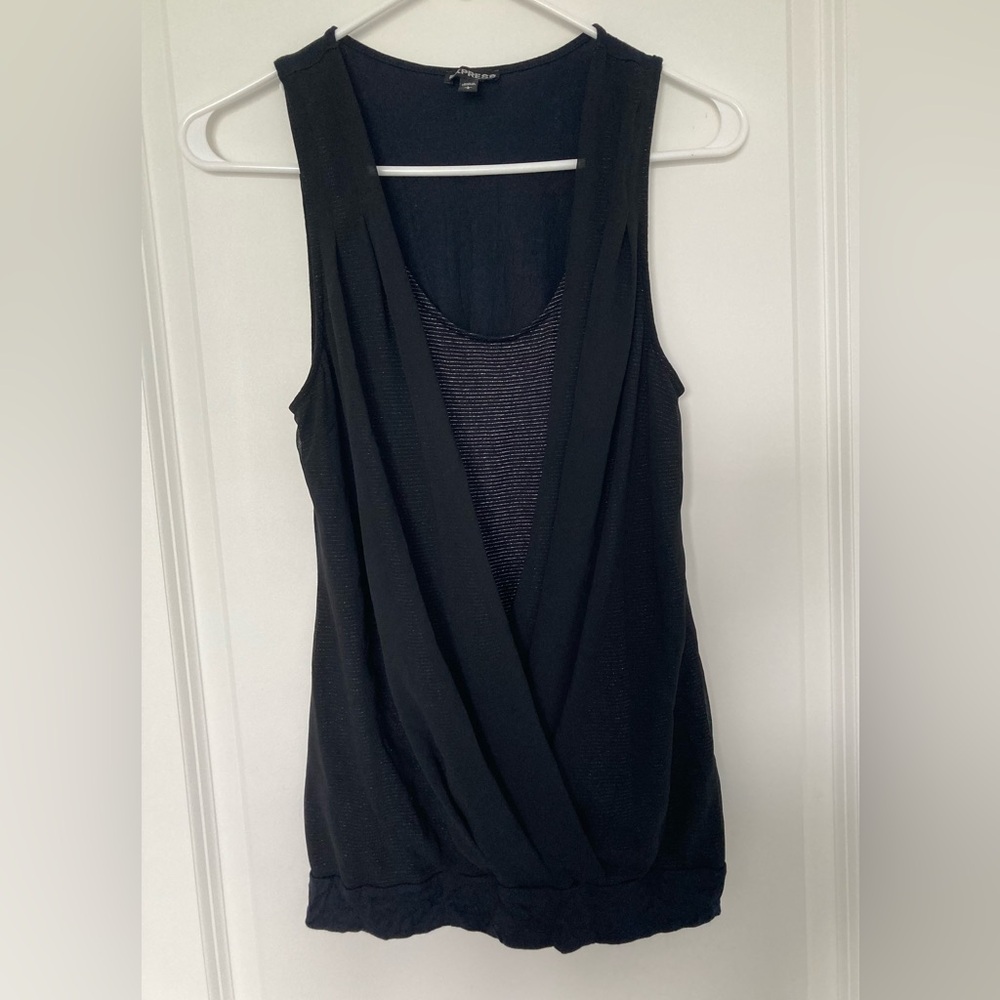 4/$25 Express Black Sleeveless Cross Front Inner Layer Blouse Women’s Large